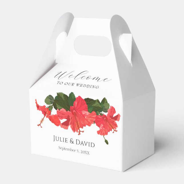 Ballotins Hibiscus Fleur Mariage Favor Box (Verso)