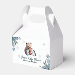 Ballotins Hiver Baby shower des animaux de bois Ballotin