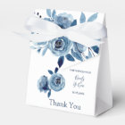 Hiver Dusty Blue Peony Mariage Favor Box