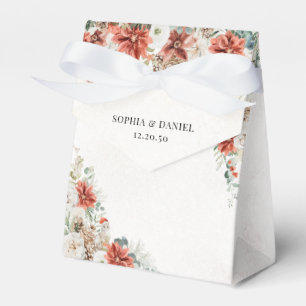 Ballotins Hiver Rouge verdure Pinecone Mariage Favor Box
