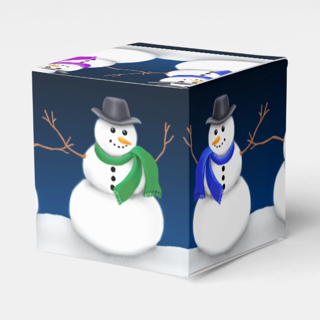 Ballotins Hiver Snowman Party Favoriser boîte cadeau (Verso)