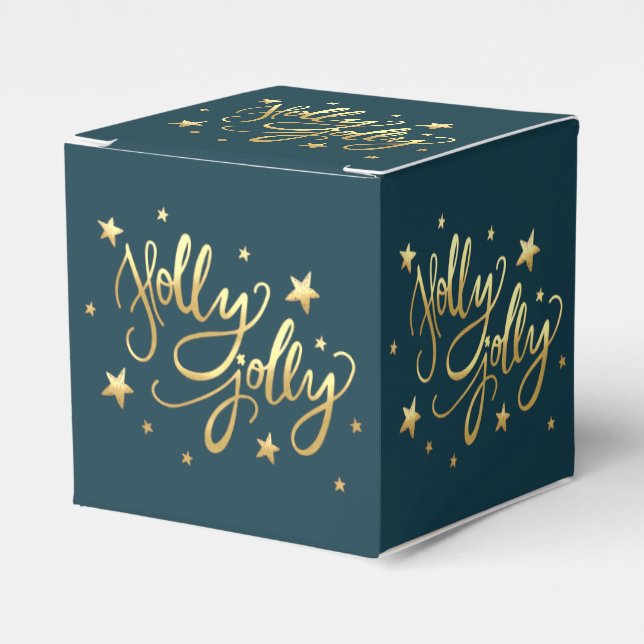 Ballotins Holly Jolly | Élégant script de faux or (Verso)