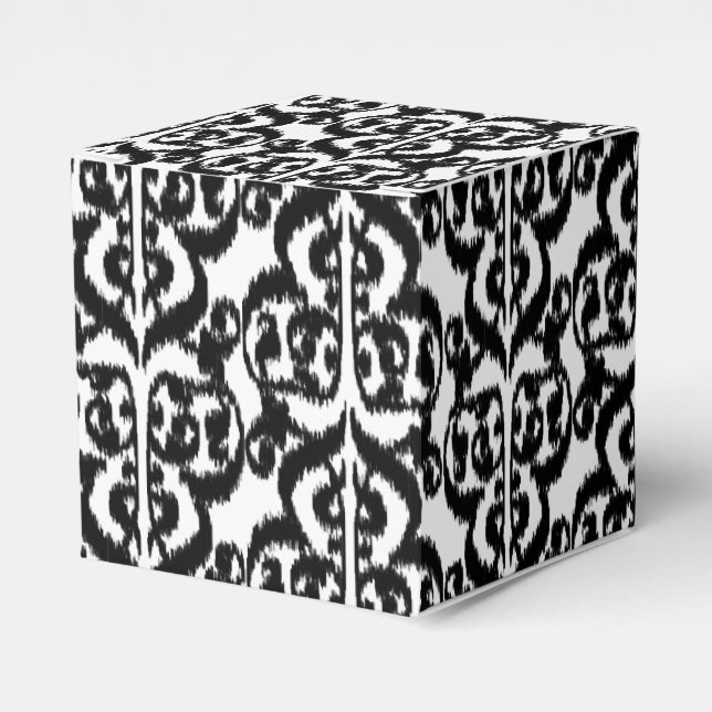Ballotins Ikat Moorish Damask - noir et blanc (Verso)