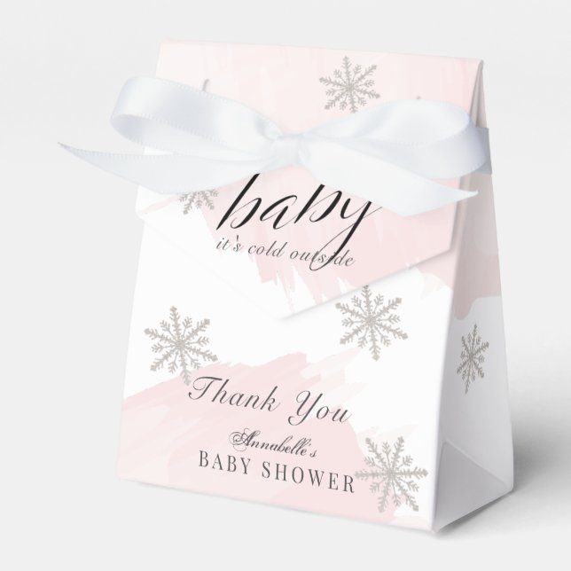 Ballotins Il fait froid à l'extérieur Baby shower d'aquarell (Verso)