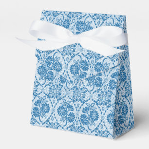 Ballotins Indigo Blue Floral Faux Lace Motif
