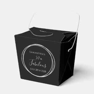 Ballotins Invitation anniversaire 50 ans noir argenté 50 et
