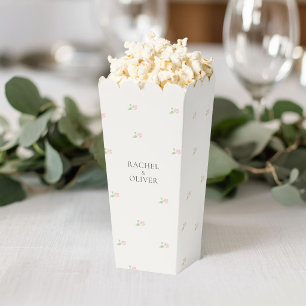 Ballotins Ivoire   Boîte de pop-corn de mariage Petit Floral