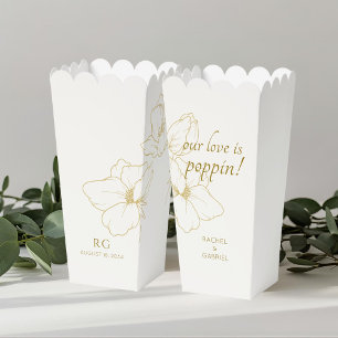 Ballotins Ivoire Chic Floral Couple Popcorn Ballotin