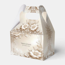Ivory Flowers Favor Box