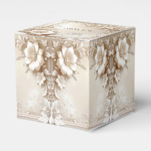 Ivory Flowers Favor Box