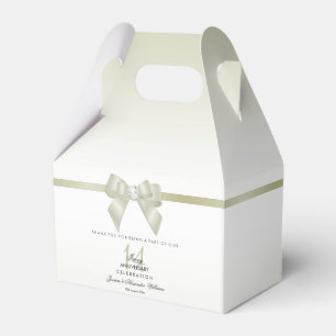 Ballotins Ivory Gem Bow & Ribbon 14e anniversaire de Mariage