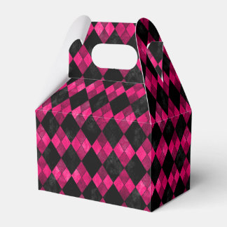 Ballotins Jacquard rose et noir boîte de préférence