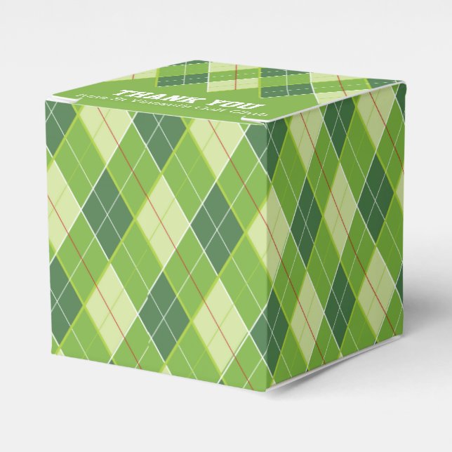 Ballotins Jacquard style green golf merci boîte cadeau (Verso)