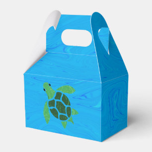Ballotins Jade Green Sea Turtle sur Ocean Blue Arrière - pla