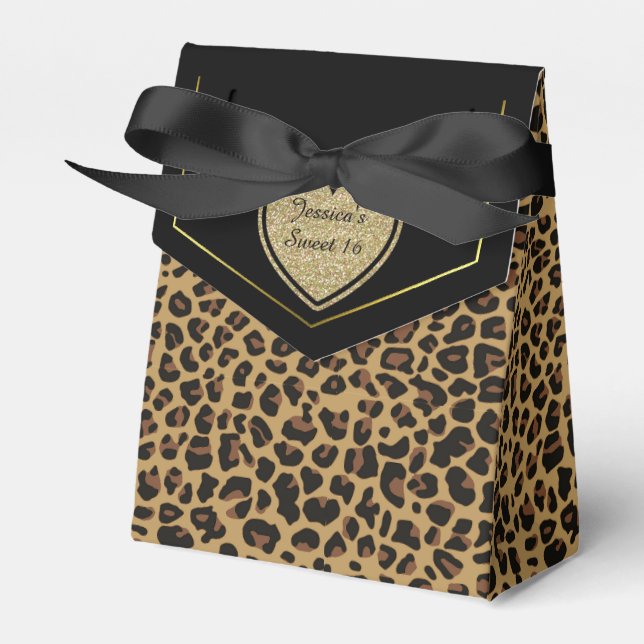 Ballotins Jaguar Motif Sweet 16 Party Favor Box (Verso)