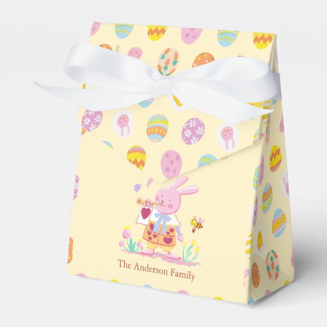 Ballotins Jardin de lapin rose et Motif d'oeufs de Pâques Ja (Verso)