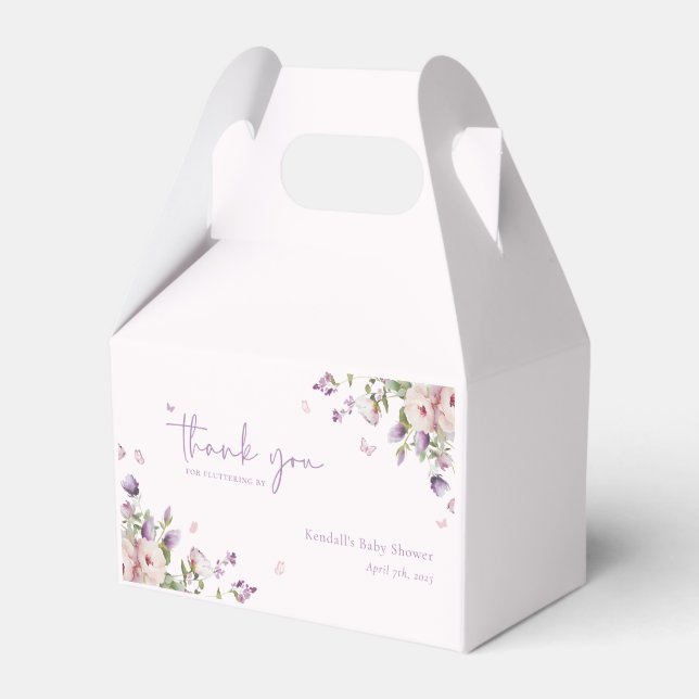 Ballotins Jardin papillon Baby shower Floral Merci (Verso)