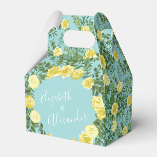 Ballotins Jaune et Aqua Vintage Ressort Mariage Floral