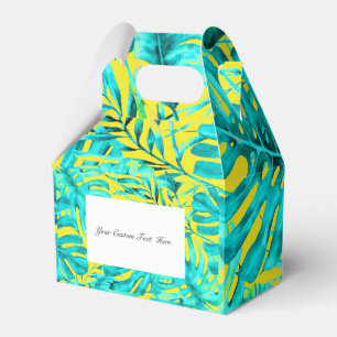Ballotins Jaune & Turquoise Tropical Palm Feuille Mariage