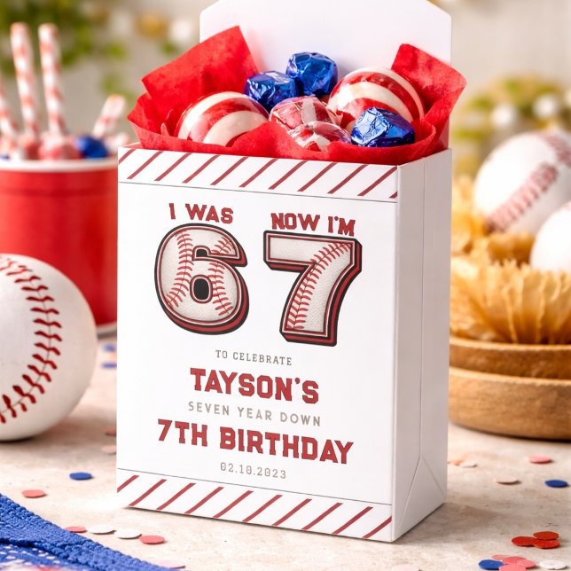 Ballotins J'avais 6 ans, maintenant j'ai 7 ans – Baseball 7e (I Was 6, Now I’m 7 – Baseball 7th Birthday Favor Boxes
)