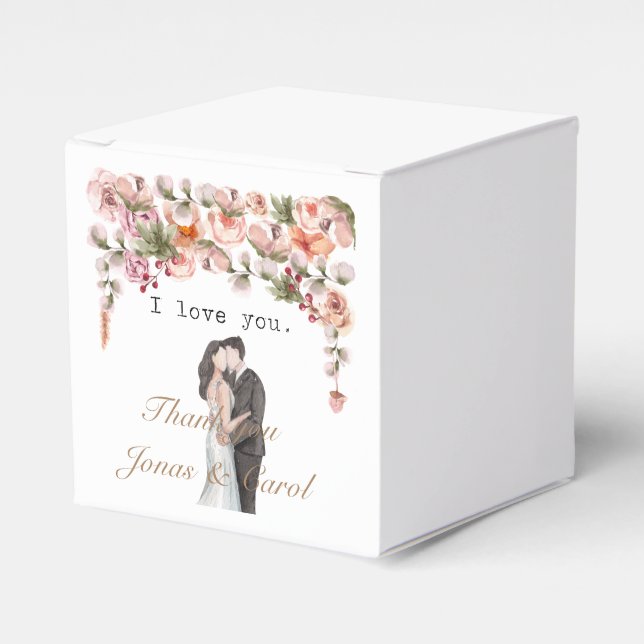 Ballotins Je t'aime Aquarelle florale mariage cadeau Nouveau (Verso)