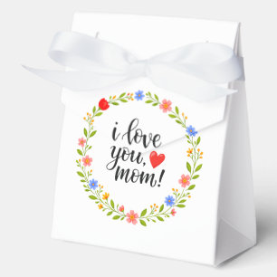 Ballotins Je t'aime maman Fête des mères calligraphie floral
