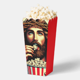 Ballotins Jesus eating popcorn box.