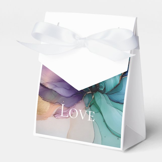 Ballotins Joli Aqua bleu violet or Floral Love (Verso)