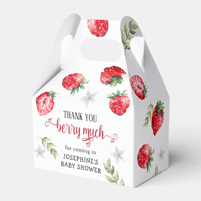 Ballotins Joli Baby shower de fraise Merci (Verso)