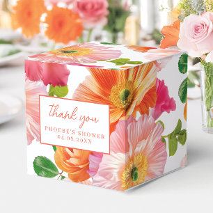 Ballotins Joli carré de soie floral rose vif et orange migno