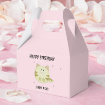 Joli chat brun rose motif heureux anniversaire