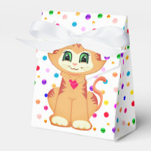 Joli chat roux tabby & confettis Merci