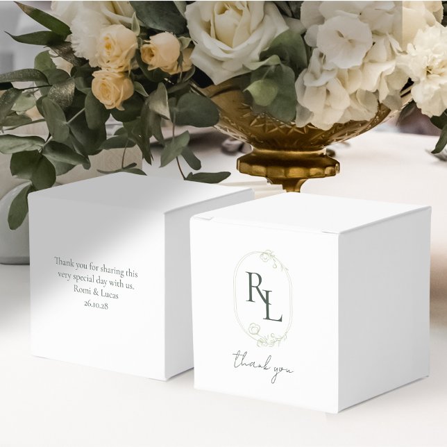 Ballotins Joli Mariage Floral Couple Merci Monogramme (Créateur téléchargé)