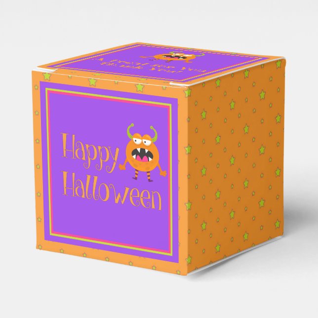 Ballotins Joli Petit Monstre Orange Purple Enfants Halloween (Verso)