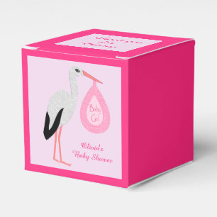 Ballotins Joli rose Baby Girl Stork Baby shower personnalisé