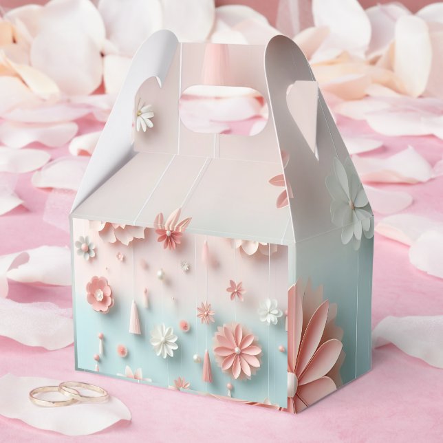 Ballotins joli sac en papier à fleurs (Mariage)
