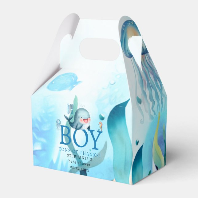 Ballotins Jolie baleine sous l'eau de mer Baby shower garçon (Verso)
