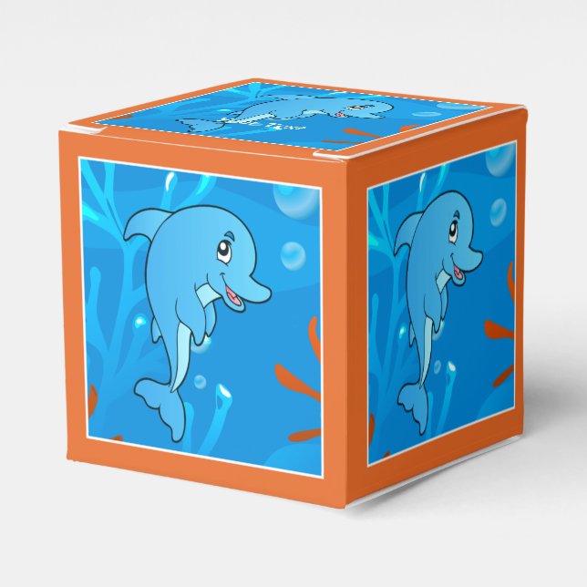 Ballotins Jolie Dolphin Ocean Aquatic Party Favoriser Box (Verso)
