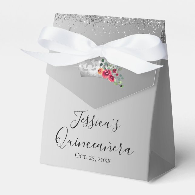 Ballotins Jolie Parties scintillant d'argent Quinceanera Bal (Verso)