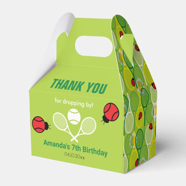 Ballotins Jolies raquettes de tennis avec coccinelle, MERCI (Verso)