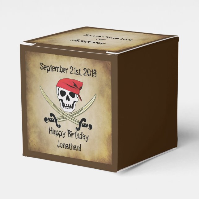 Ballotins Jolly roger Pirate Party Favoriser Box (Verso)
