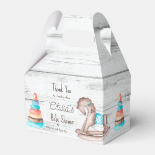 Ballotins Jouets vintages rustiques baby shower en bois blan