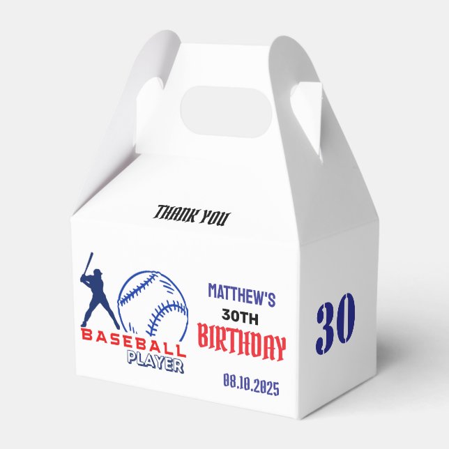Ballotins Joueur de baseball, équipe, Ballotin d'anniversair (Arrière)