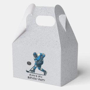 Ballotins Joueur de hockey gris bleu fête d'anniversaire