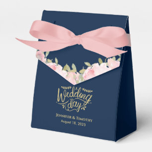 Ballotins Jour de mariage rose floral personnalisé Marine bl