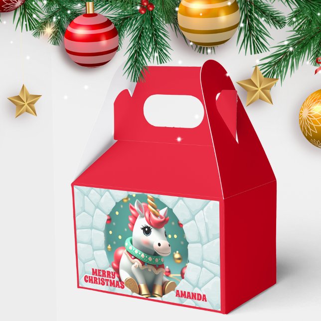 Ballotins Jour de Noël 3D Unicorne rouge (Créateur téléchargé)
