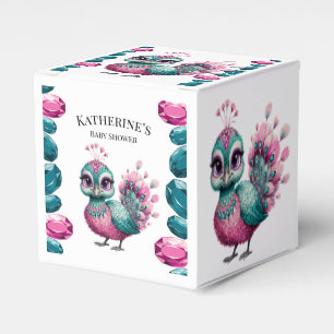 Ballotins Joyau rose et Turquoise Baby shower Peacock bébé