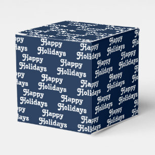 Ballotins "Joyeuses fêtes" bleu marine blanc Vacances Cadeau