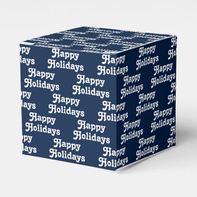 Ballotins "Joyeuses fêtes" bleu marine blanc Vacances Cadeau (Verso)