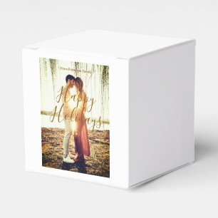 Ballotins Joyeuses vacances marron ajouter couple photo nom